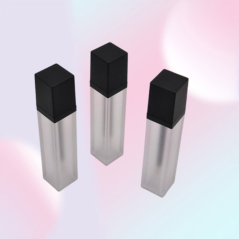 Storage Bottles Jars 7ml Frosted Lip Gloss Bottle With Black Cap Empty Square Tube Portable DIY Lipgloss Packing Container 105020933