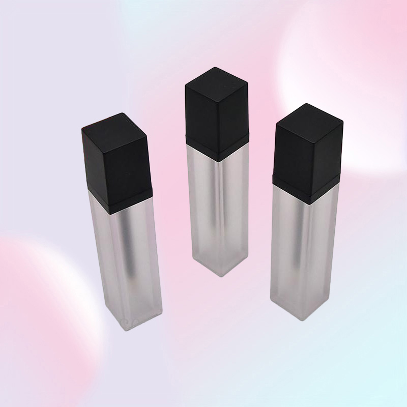 Storage Bottles Jars 7ml Frosted Lip Gloss Bottle With Black Cap Empty Square Tube Portable DIY Lipgloss Packing Container 105020933