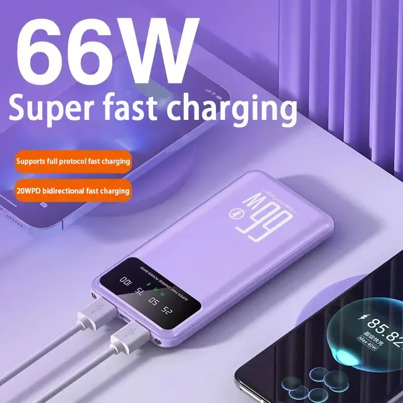 New 100000mAh Power Bank Lightweight Portable High Capacity Super Fast Charging Digital Display For Xiaomi Samsung Huawei IPhone