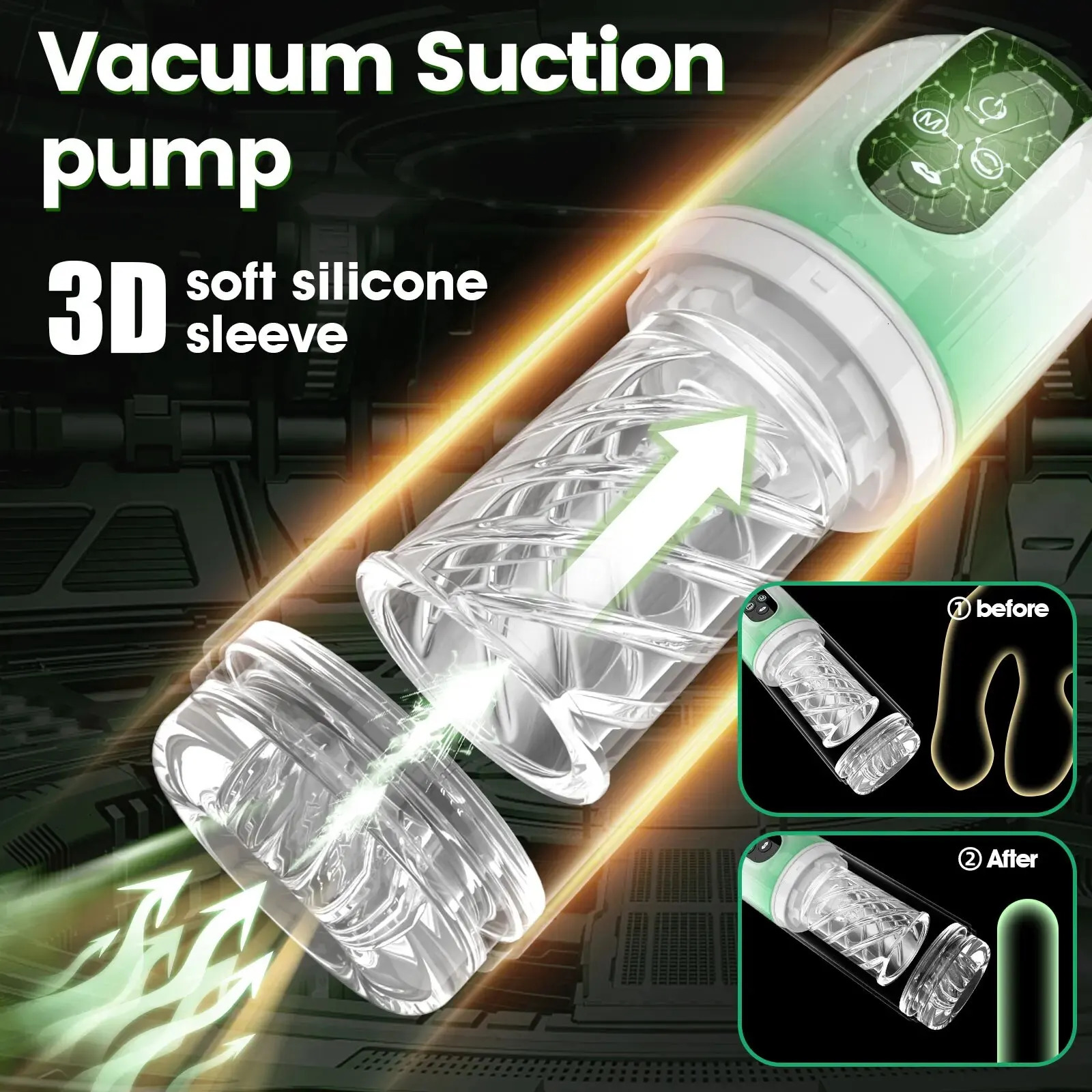 Automatic Male Masturbator Penis Pump Adult Toys Sex Toys with 3 Pump 7 Rotating 7 Licking 7 Sucking Male Masturbators 240105