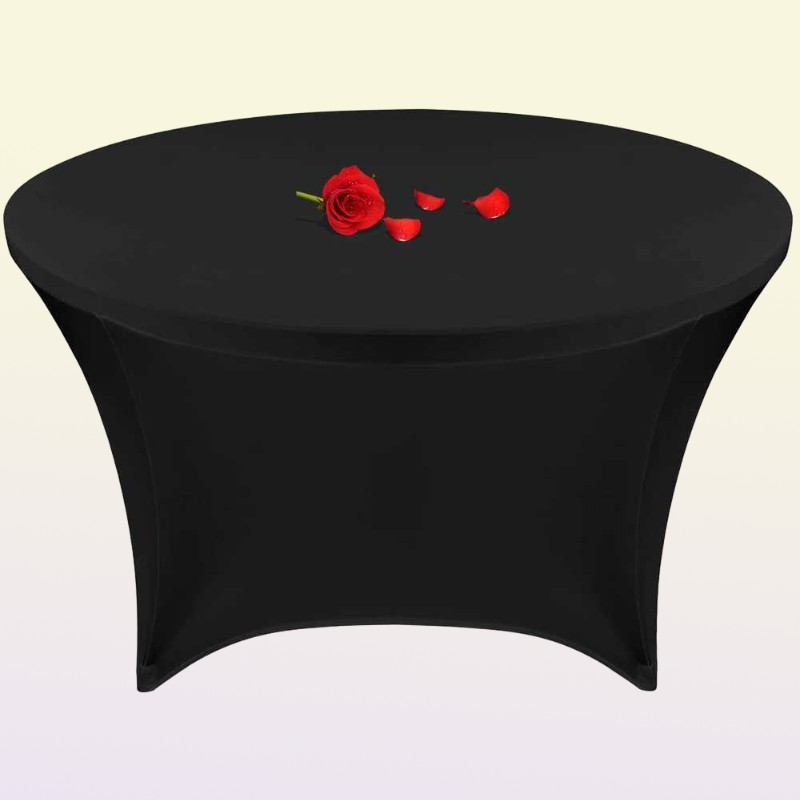 Table Cloth Round Spandex Fitted Tablecloth High Stretch Table Cover for Cocktail Table Cloth Christmas Wedding Event el Buffet3678685