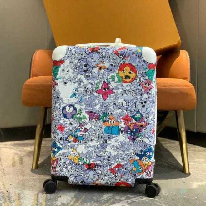 Horizon 55 3D Painted Dots print suitcases designer brand cabin size trolley rolling luggage air boarding travel luggages duffel bags organizer purse
