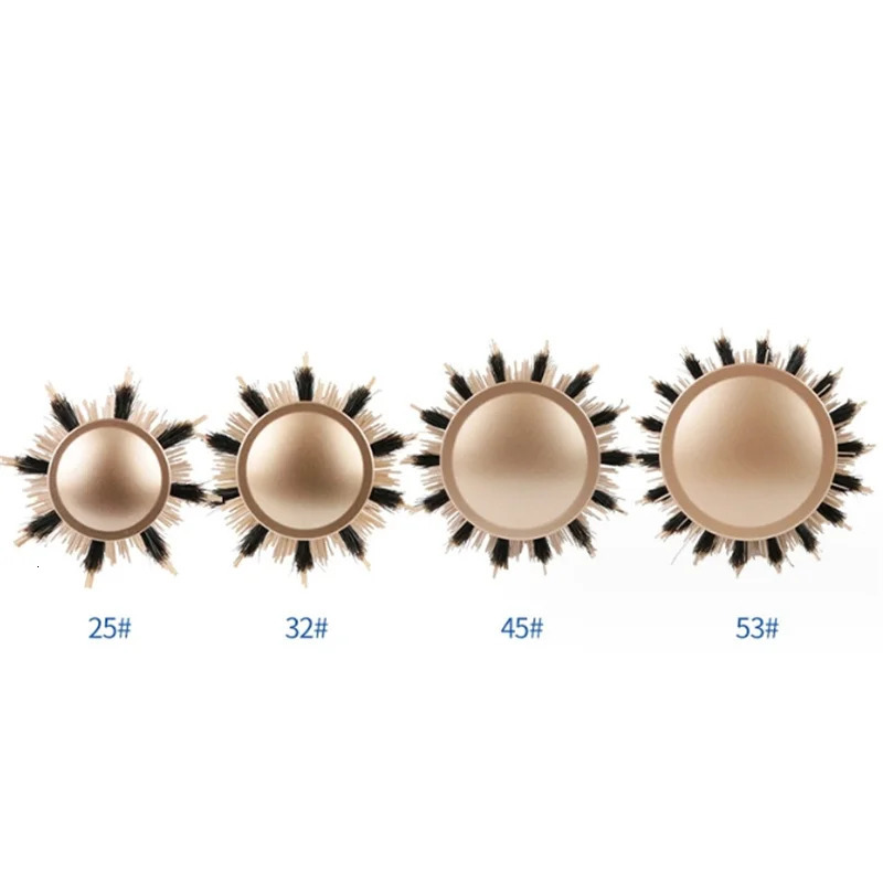 Professional 4pcsset Gold Round Hair Comb Hairdressing Curling Brushes Barrel For Blow Dry Salon Styling Tools