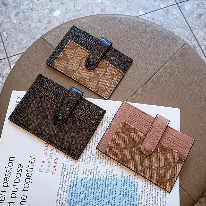 Leather Slim Wallet With a Protection Strap For Women Credit Card Holder Case Snap Cash Purse men's wallet