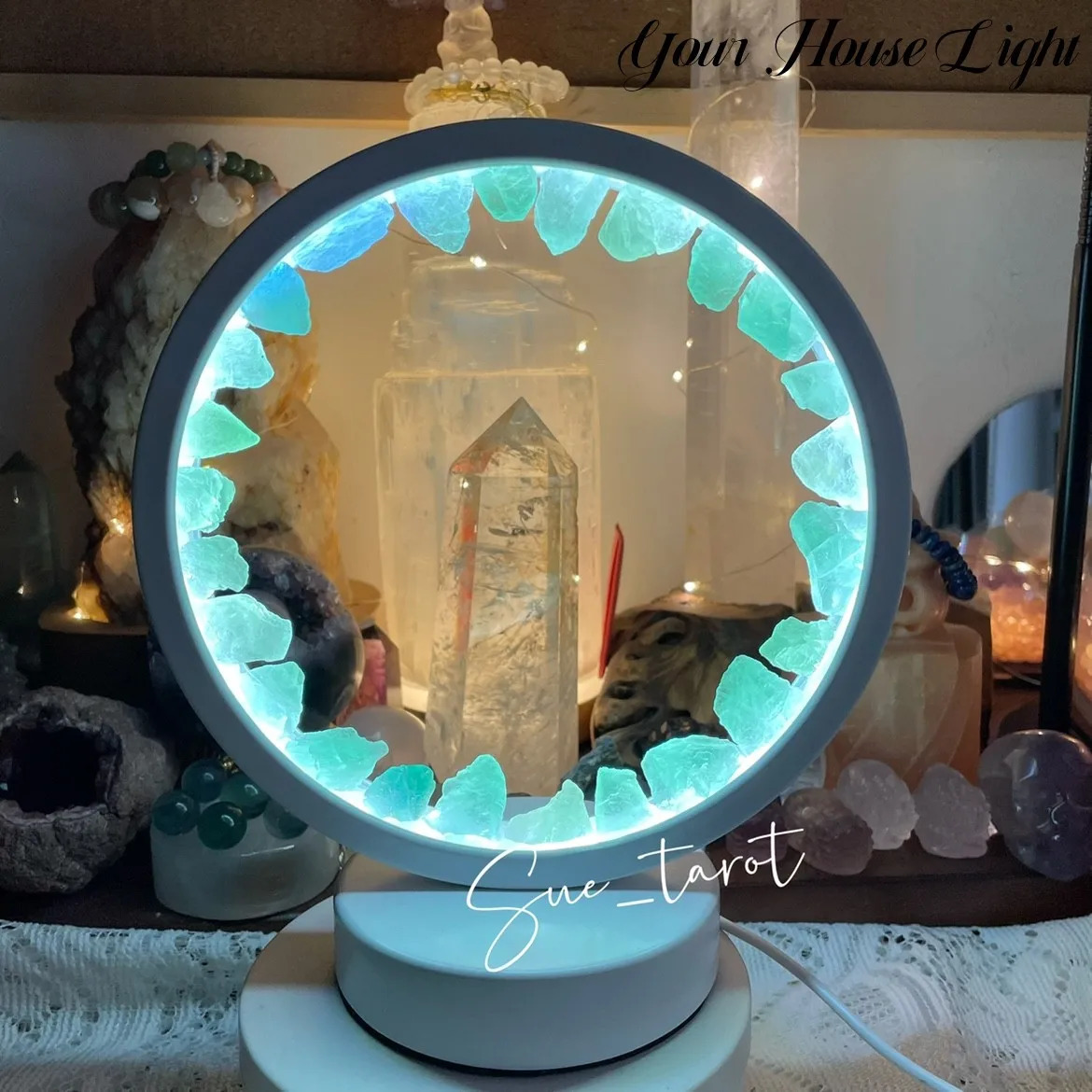 Creatitive Energy Mineral Stone Lamp Healing Crystals Night Light Home Lucky Gather Wealth Decoration Reiki Chakra 240106 - view 5
