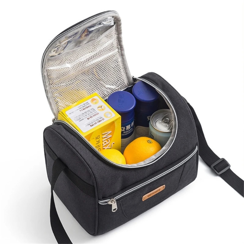 Stylish Double Compartment Lunch Bag for Women Large Capacity Insulated Lunch Box Cooler Bag for Work 240106