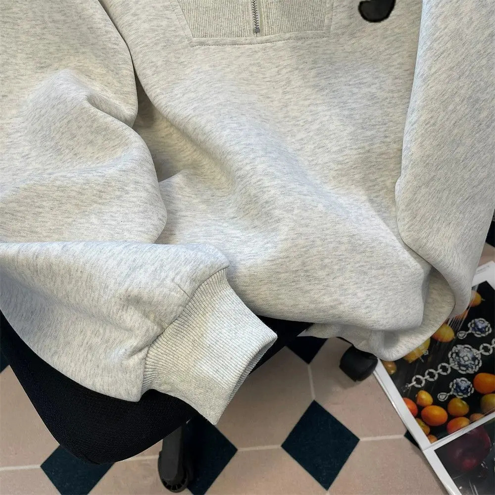 Winter Korean simple retro print men hoodie American fashion street y2k couple personality hip hop casual warm sports hoodie top 240106