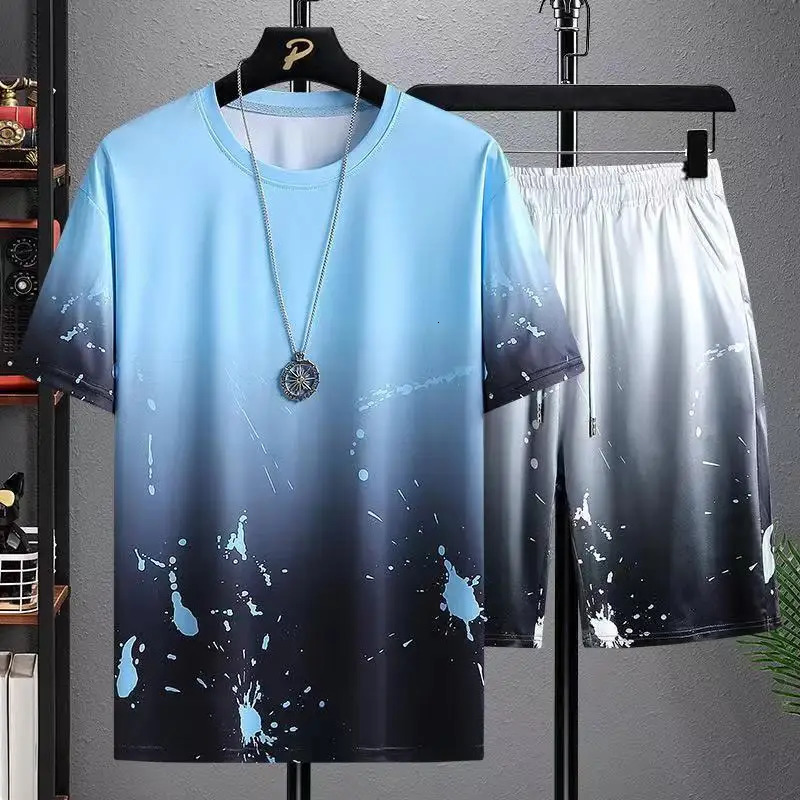 Men Tracksuits 3d Printed Summer 2 Pieces Tops and Shorts Suit Man Clothes Set Fashion Jogger Outfit Oversized Men Costume 240106