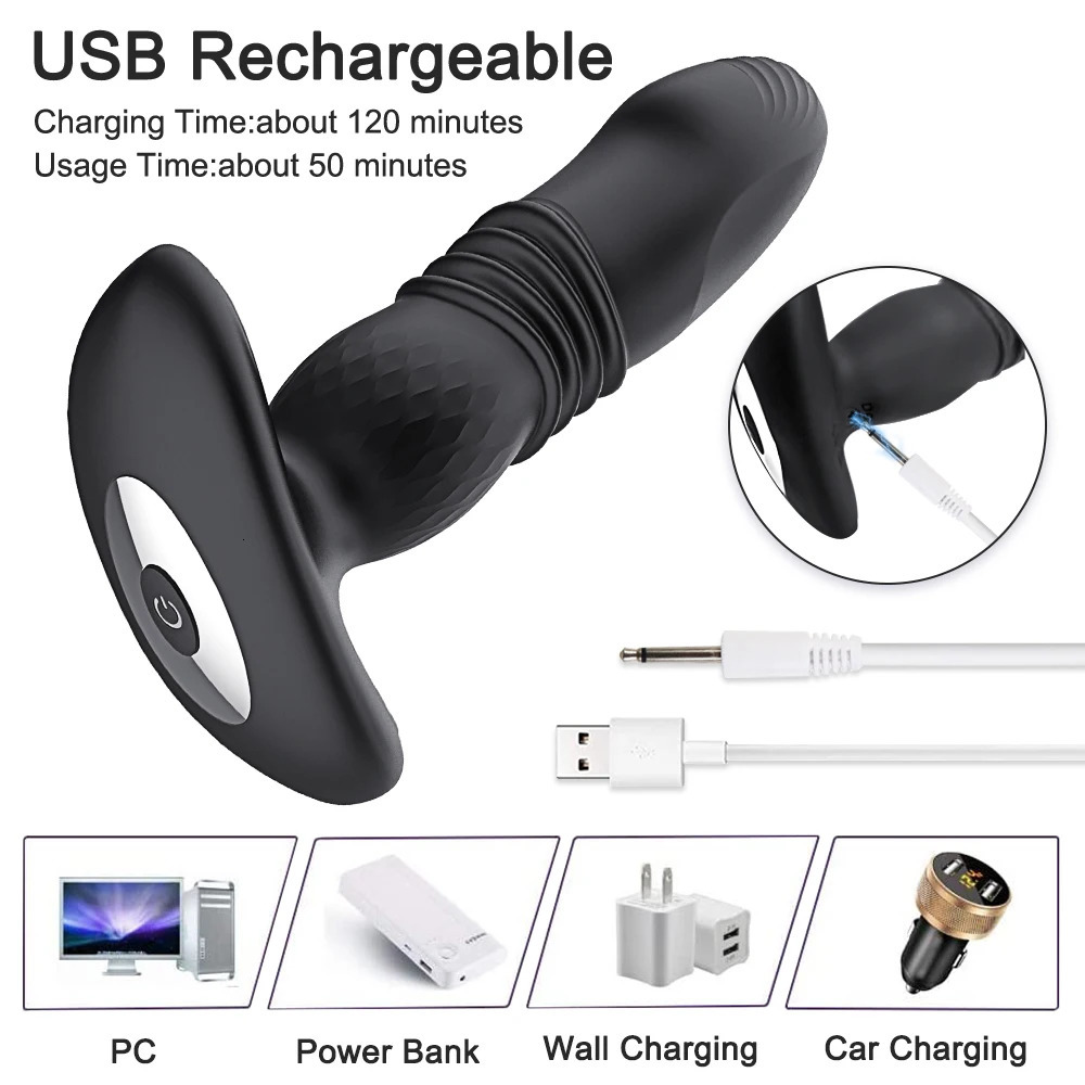 Thrusting Anal Vibrator Vibrating Butt Plug Sex Toys for Women Wireless Remote Anal Dildo Buttplug Prostate Massager for Men 240105