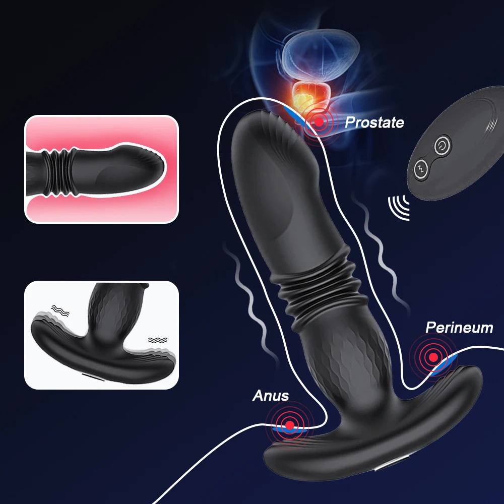 Thrusting Anal Vibrator Vibrating Butt Plug Sex Toys for Women Wireless Remote Anal Dildo Buttplug Prostate Massager for Men 240105