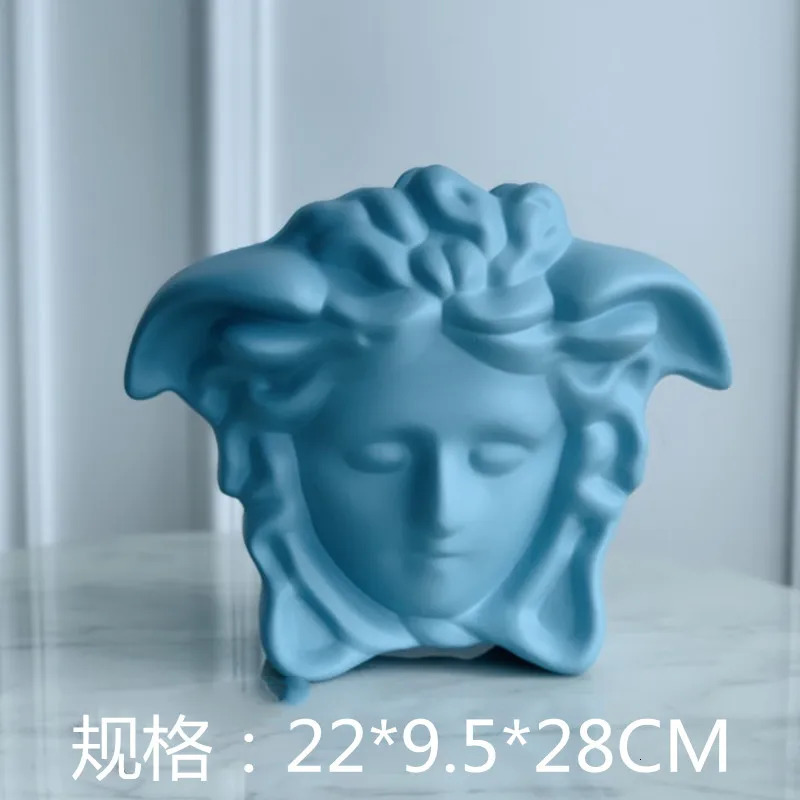 Nordic Human Face Resin Vase Medusa wer Arrangement Gorgon Dried Office Home Interior Decor 240106