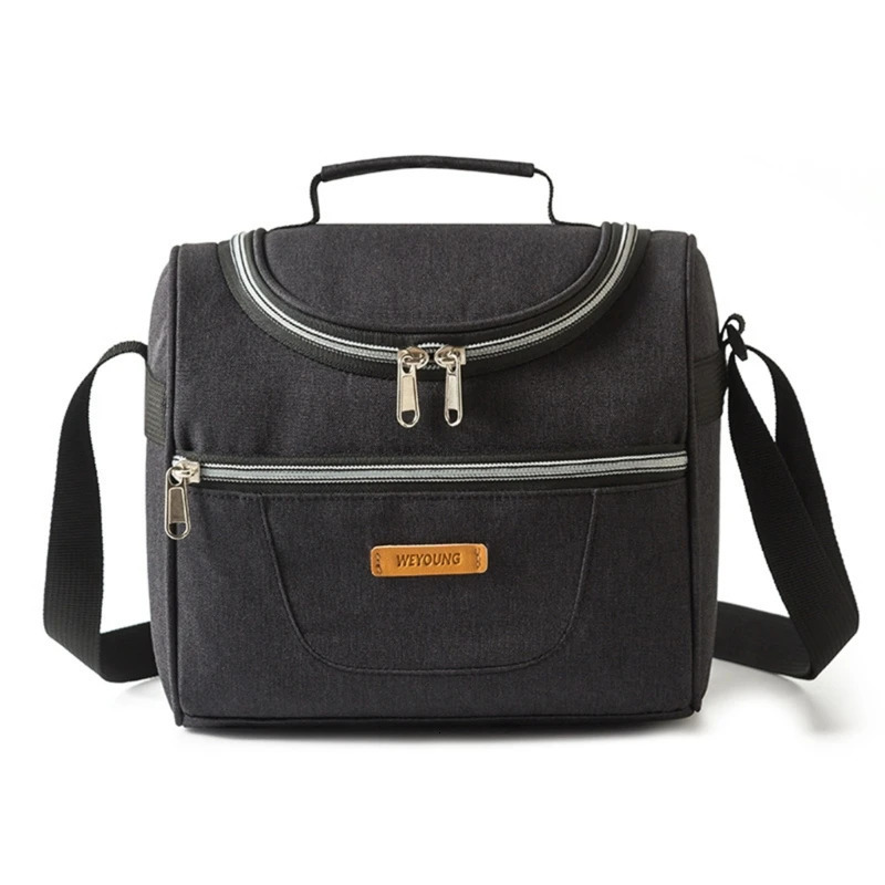 Stylish Double Compartment Lunch Bag for Women Large Capacity Insulated Lunch Box Cooler Bag for Work 240106