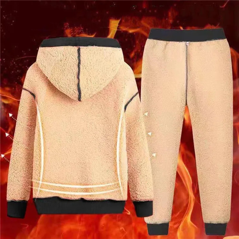 Men Winter Fleece Sets Mens Thick HoodiesPants Suit Man Hooded Sweatshirt Sportswear Tracksuits Male Hoodie Sweatsuits size 5XL 240106