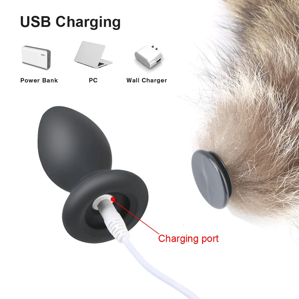 Sexy Fox Tail Fur Anal Plug For Women Vibrators Cordless Butt Dilator Anus Expander Men Couple Flirt Tools Sex Toys Adult Games 240105
