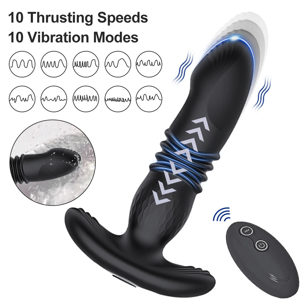 Thrusting Anal Vibrator Vibrating Butt Plug Sex Toys for Women Wireless Remote Anal Dildo Buttplug Prostate Massager for Men 240105