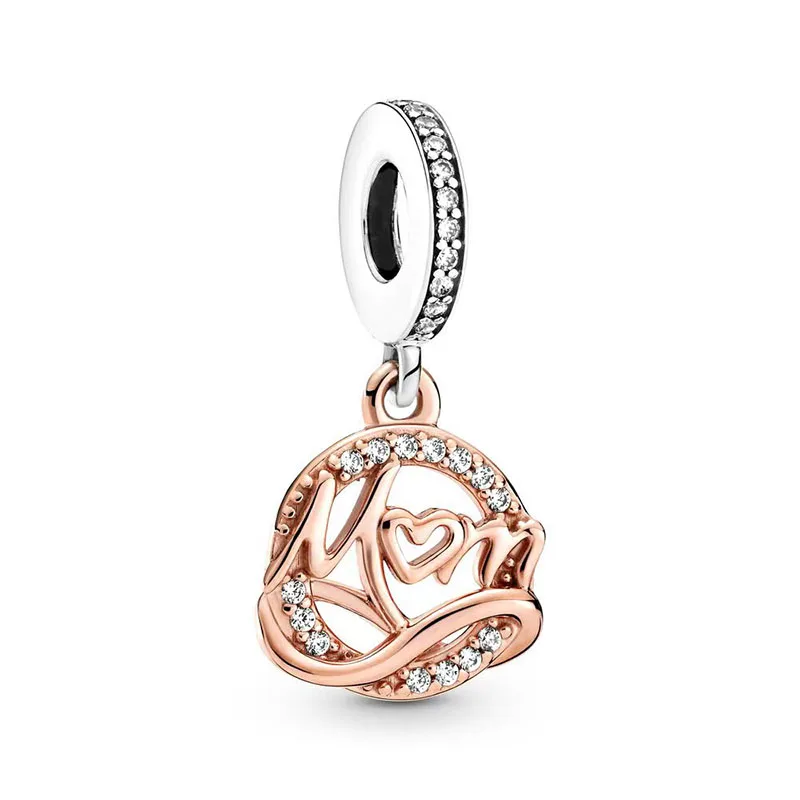 Silver New S925 Snake European Charm Eternal Symbol Suitable For Bracelet Heart Shaped Pendant DIY Women's Jewelry Free Shipping