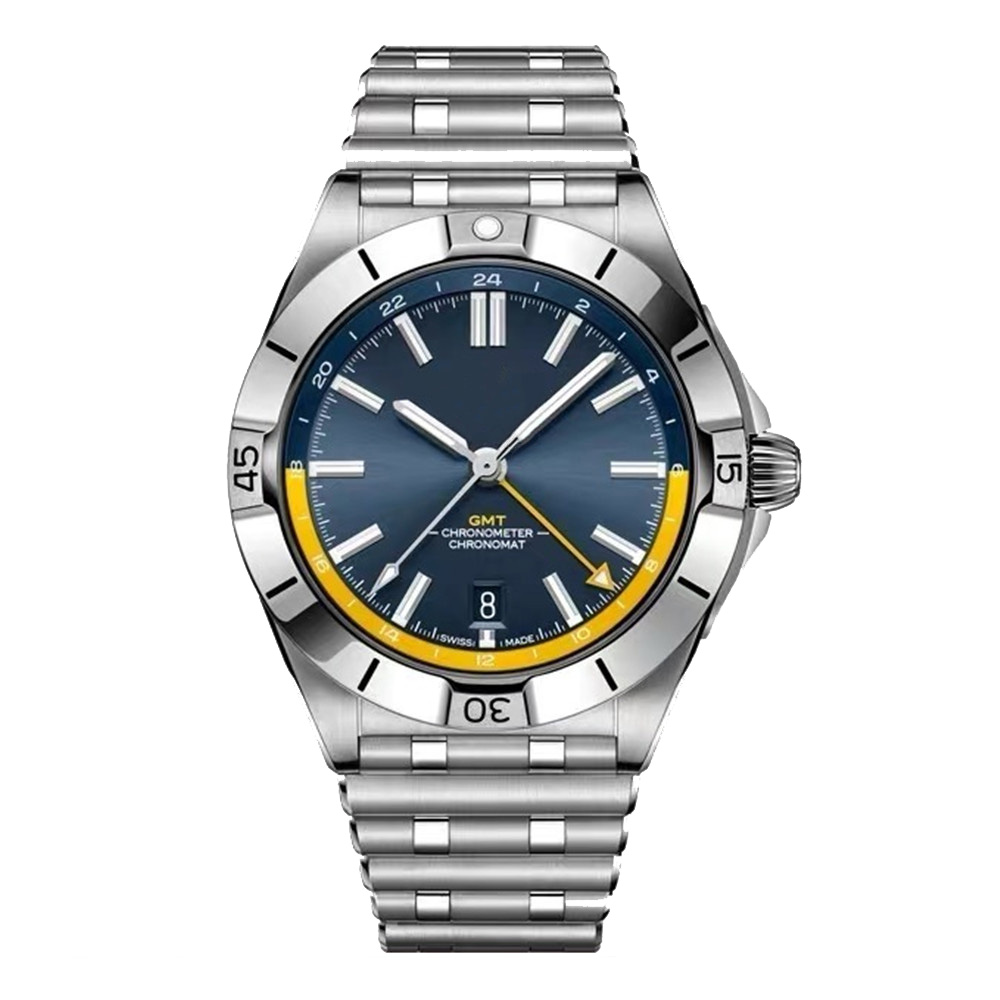 BRI Luxury Designer Movement Watches Stainless Steel Strap Chronograph Dual Time Zone For Men High Quality Top Brand GMTX Limited Edition 46MM Quartz Mens Watch