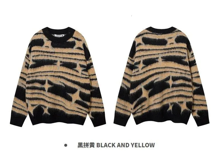 Fashion american simplicity knitted men sweater spring winter Korean style personality y2k street loose couple round neck hoodie 240106