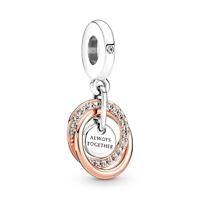 Silver New S925 Snake European Charm Eternal Symbol Suitable For Bracelet Heart Shaped Pendant DIY Women's Jewelry Free Shipping