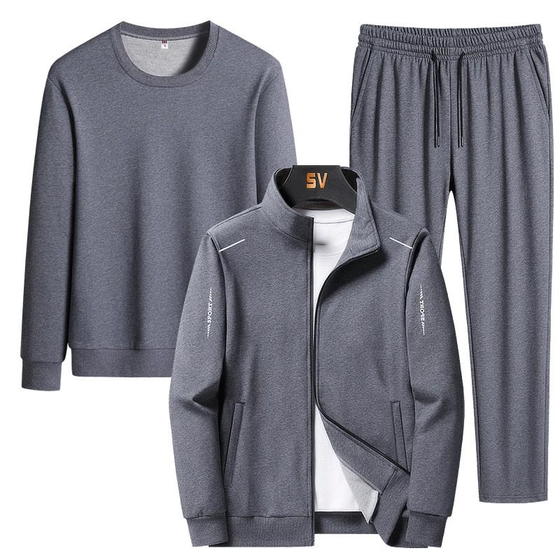 Male Tracksuit Jacket Men Set Large Size 6XL 7XL 8XL Fashion Autumn Winter Homme Suit Sweatshirt Sweatpants Men's Set 240106