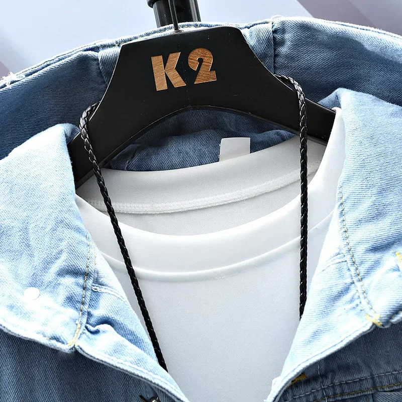 Spring Autumn Hooded Denim Jacket Men's Hip Hop Jeans Coat Retro Jean Street Casual Bomber Outerwear Hoodies 240105