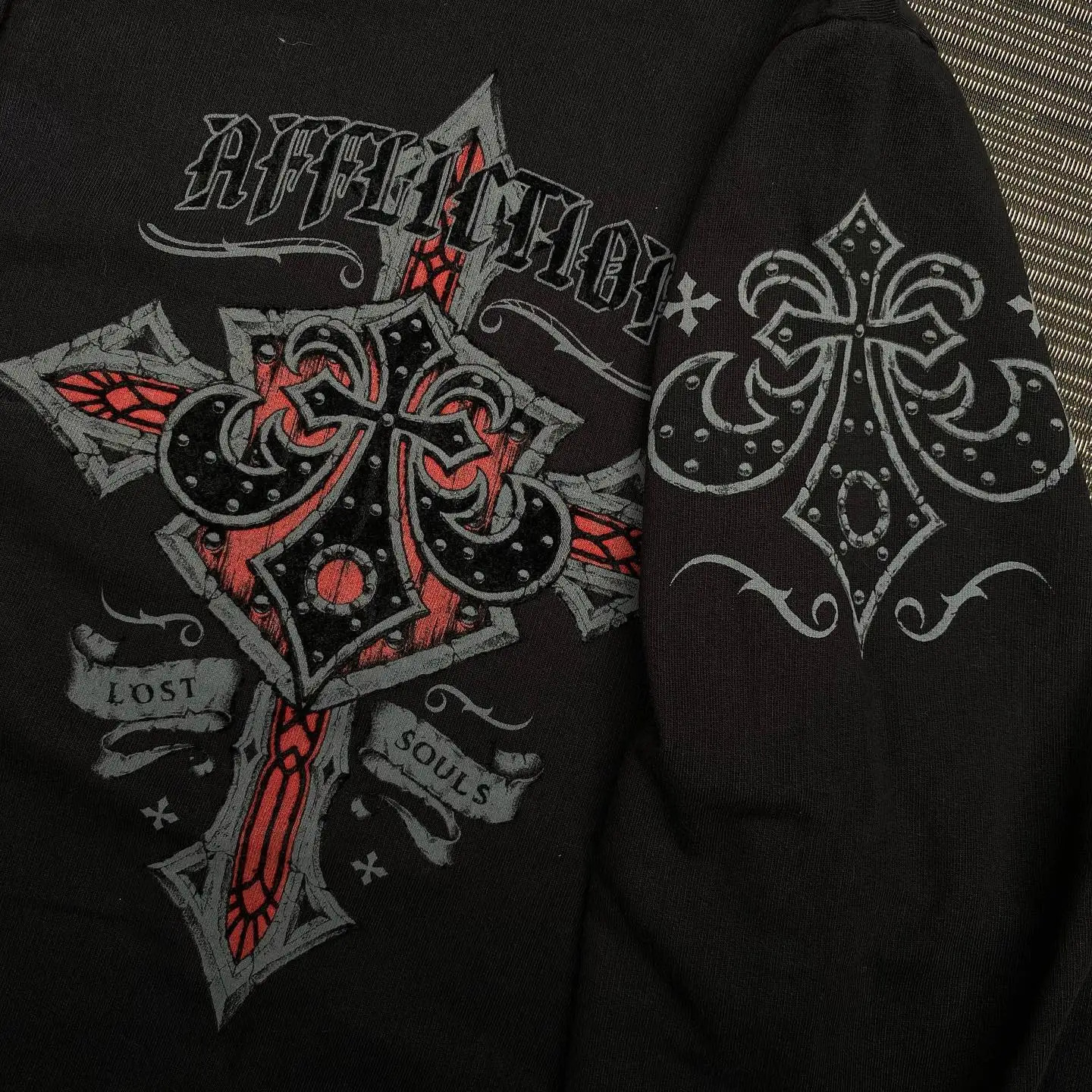 Y2k Zipper Hoodie Gothic Pattern Printing Hip Hop Casual Sweatshirt Personality Retro Loose Hooded Women Men Streetwear 240106