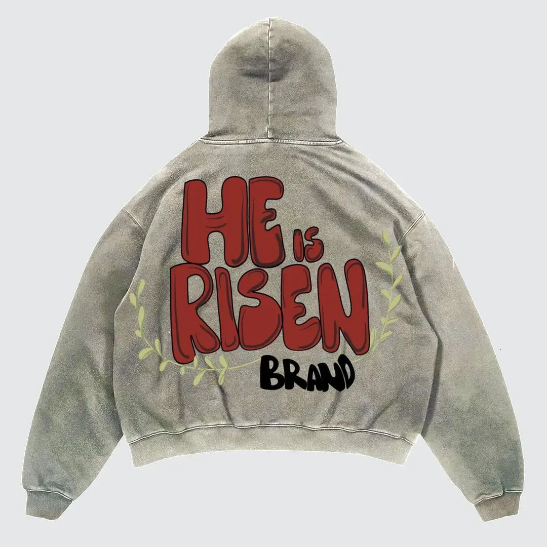 Y2K Retro Hooded Sweatshirt Harajuku Pattern Printed Long sleeved Pullover Retro Street Hip Hop Couple Loose Hoodeds Tops 240106