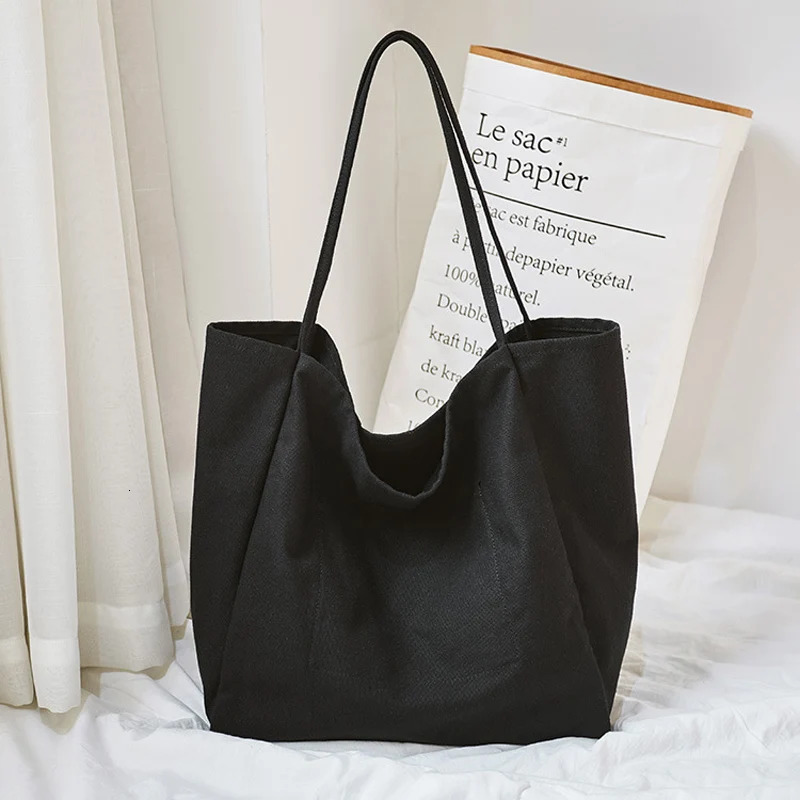 New Free Shipping Designer Bag Women Big Canvas Shopping Bag Reusable Soild Large Tote Grocery Handbag Eco Shopper Shoulder Bags Ladies Thick Cloth Pu