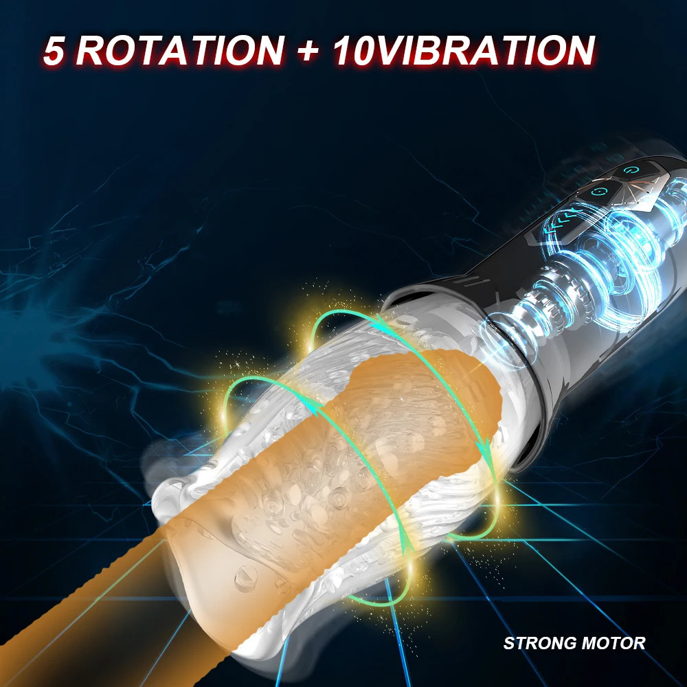 Rotating Sucking Masturbator for Men Male Adult Endurance Exercise Sex Toy Real Vagina Masturbation Penis Massage Glans Vibrator 240105