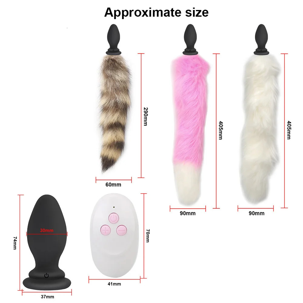 Sexy Fox Tail Fur Anal Plug For Women Vibrators Cordless Butt Dilator Anus Expander Men Couple Flirt Tools Sex Toys Adult Games 240105