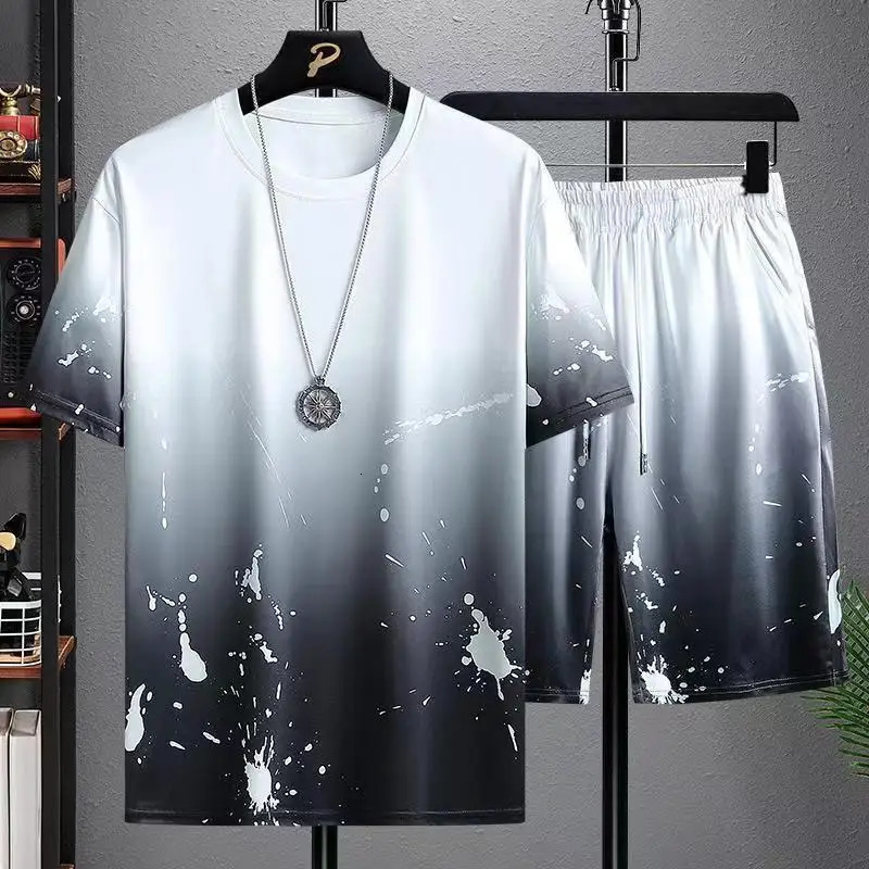 Men Tracksuits 3d Printed Summer 2 Pieces Tops and Shorts Suit Man Clothes Set Fashion Jogger Outfit Oversized Men Costume 240106