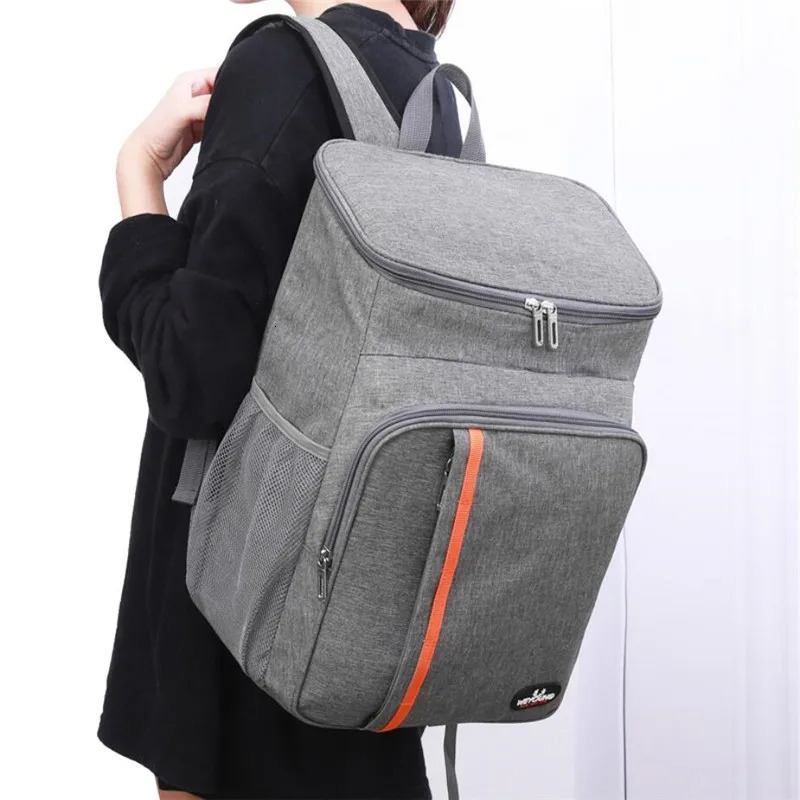 Large Capacity Outdoor Picnic Backpack Insulated Cooler Oxford Cloth Backpack Leakproof Soft Cooler Bag Lightweight Backpack 240106