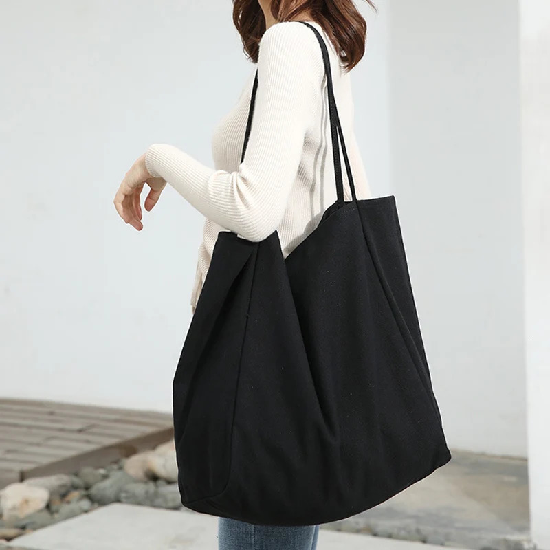 New Free Shipping Designer Bag Women Big Canvas Shopping Bag Reusable Soild Large Tote Grocery Handbag Eco Shopper Shoulder Bags Ladies Thick Cloth Pu