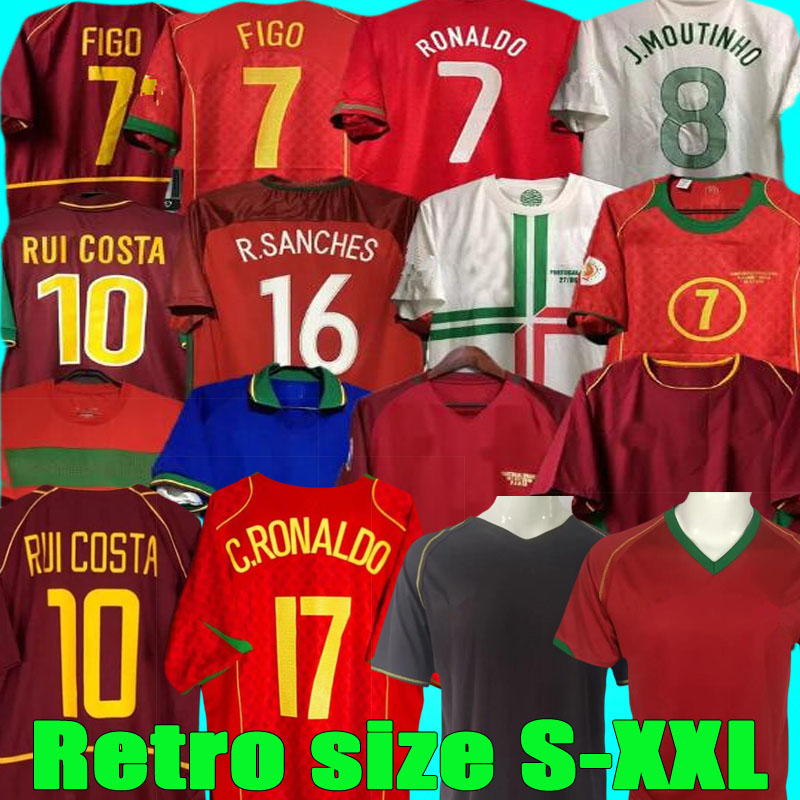 2002 2004 2006 RONALDO Retro Soccer Jerseys 2010 2012 1998 1999 15 16 18 RUI COSTA FIGO NANI Classic Football Shirts Camisetas de futbol Portugal Vintage 1966 1972