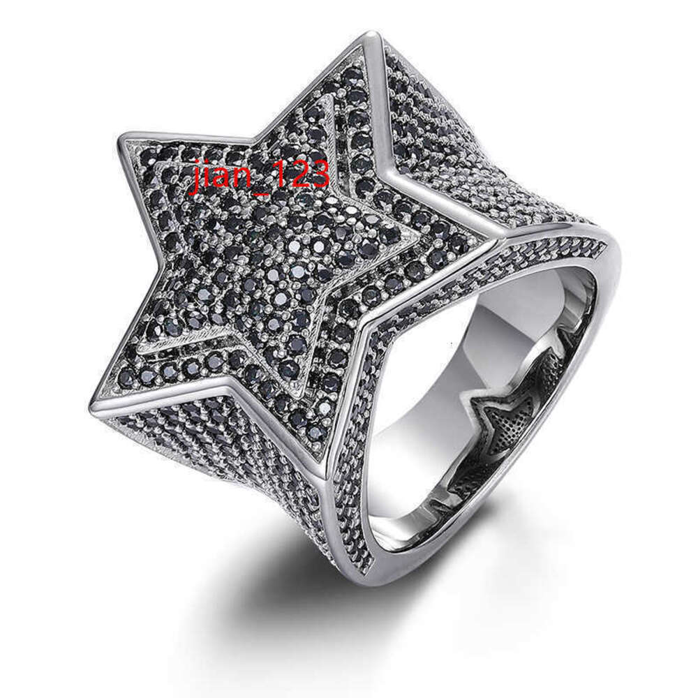 Men Band Rings Women Hiphop Fine Jewelry Iced Out Gold Plated Sterg Sier VVS Moissanite Dia Star Ring With GRA Certificate123
