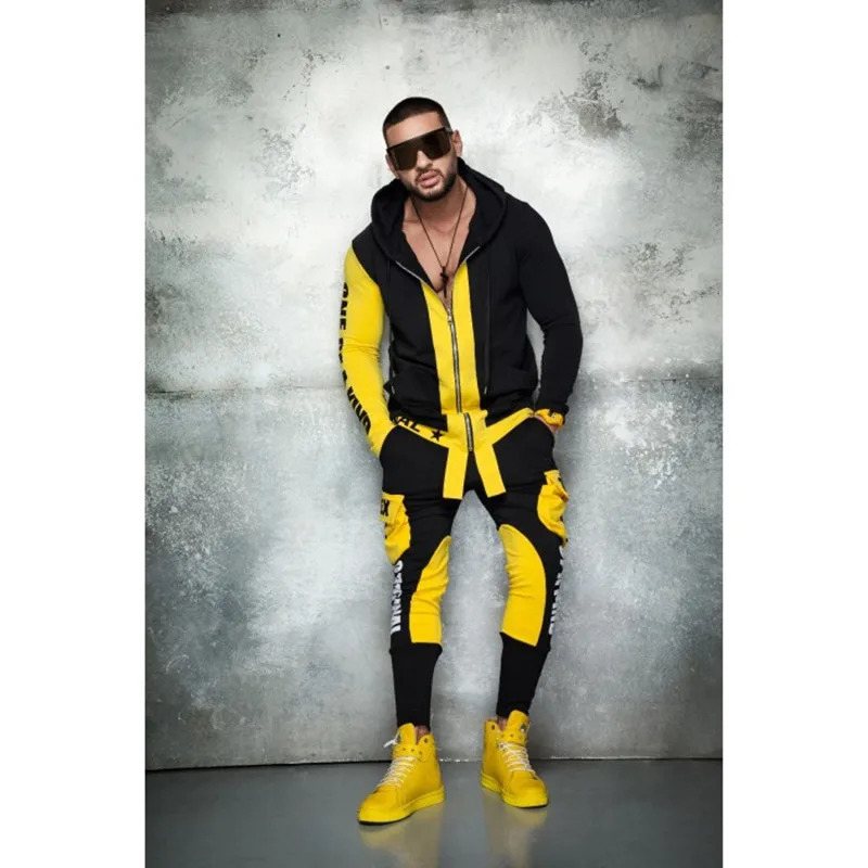 ZOGAA Hip Hop Men's Cool Hoodies Set 2 Piece Sweatsuit Hooded Jacket and Pants Jogging Suit Tracksuits 240106