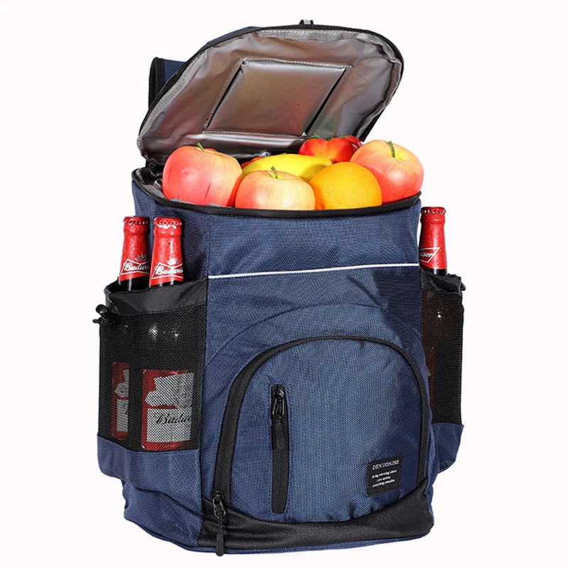 33L Refrigerator Bag Soft Large 36 Cans Insulated Cooler Backpack Thermal Isothermal Fridge Travel Beach Ice Beer Backpack 240106