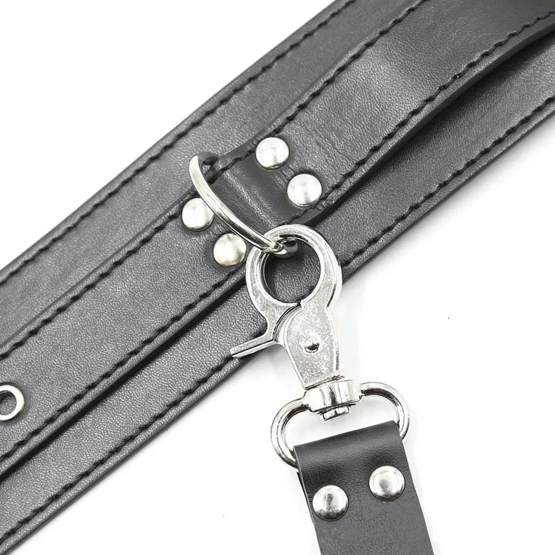Leather Handcuffs BDSM Bondage Restraint Flirting Slave Exotic Accessories Toys For Couple Games Handcuff amp Ankle Cuffs Adult 240105