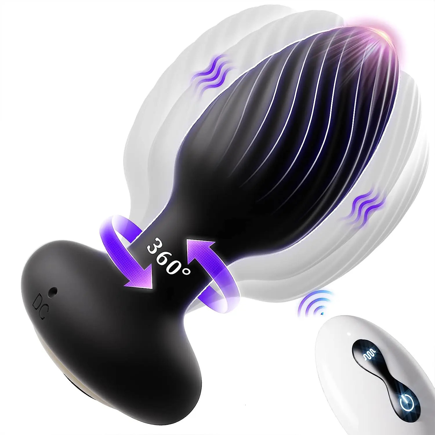 360 Rotation Vibrating Anal Plug 7 Speeds Remote Control Butt Plug Vibrator Prostate Massage Anus Sex Toys For Men Women Adult 240105