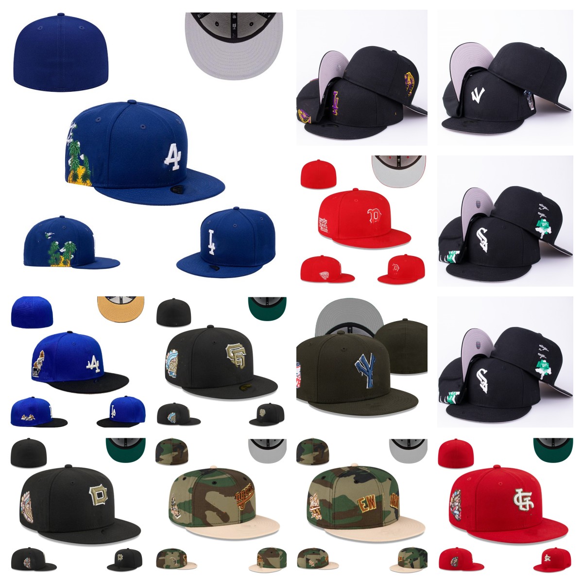 Casual Fitted hats Designer Baseball football Flat Caps letter Embroidery Cotton All Teams Logo World Patched Full Closed Hip Hop stitched Casquette Sport hats 7-8