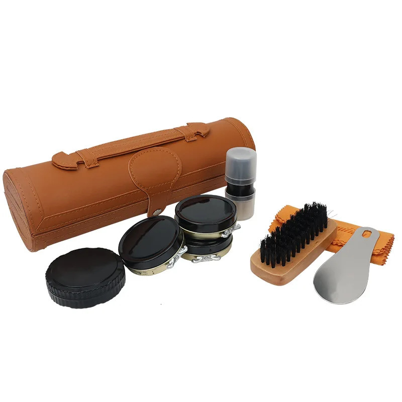 Shoe Oil Set BarrelLeather Care Set Genuine Leather Care Oil Black Shoe Brush Set Shoe Polishing Set Shoe Protection Set 240106