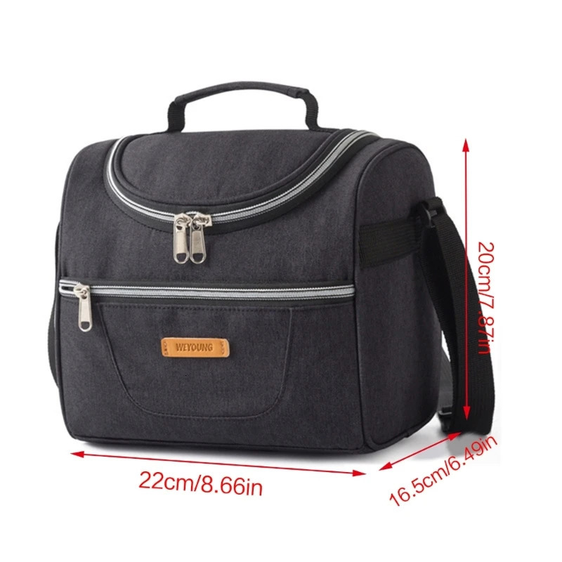 Stylish Double Compartment Lunch Bag for Women Large Capacity Insulated Lunch Box Cooler Bag for Work 240106