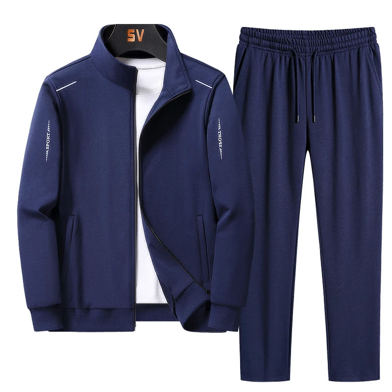 Male Tracksuit Jacket Men Set Large Size 6XL 7XL 8XL Fashion Autumn Winter Homme Suit Sweatshirt Sweatpants Men's Set 240106