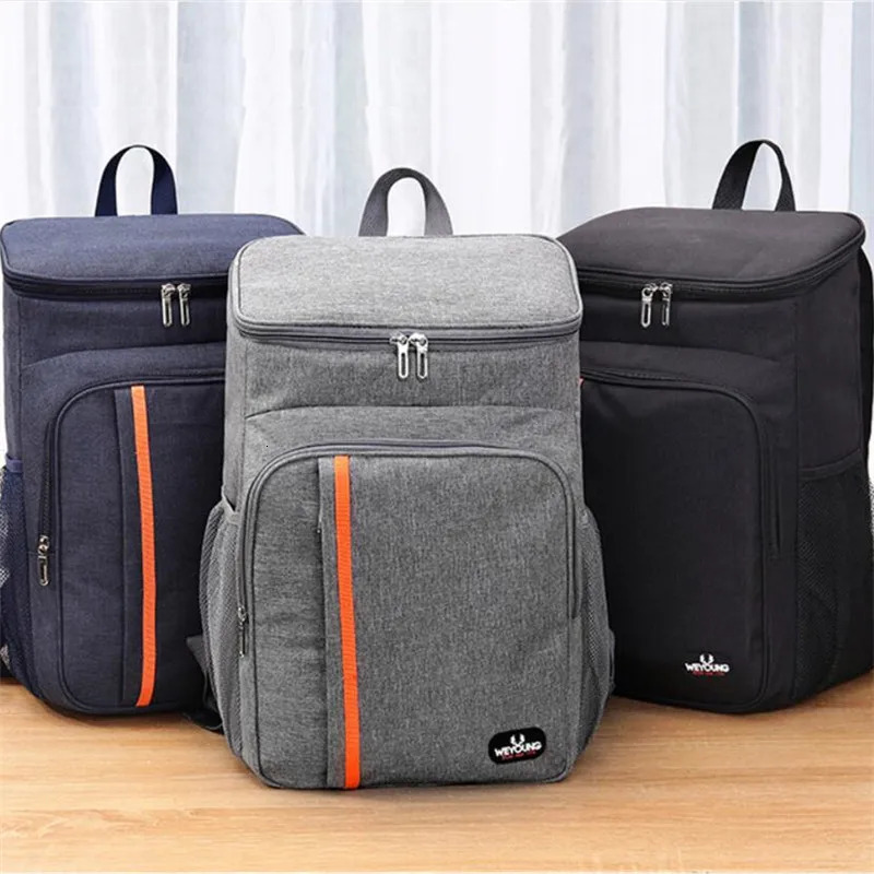 Large Capacity Outdoor Picnic Backpack Insulated Cooler Oxford Cloth Backpack Leakproof Soft Cooler Bag Lightweight Backpack 240106