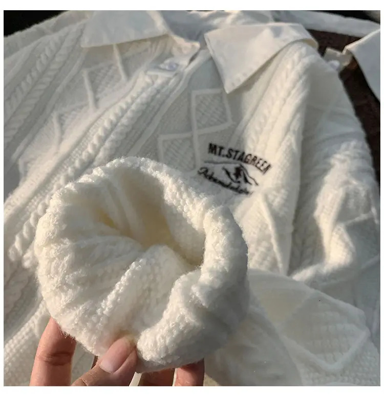 Autumn and Winter American Street Men and Women Trendy Loose Personality Polo Sweater Couple Lazy Polo Casual Top harajuku y2k 240106