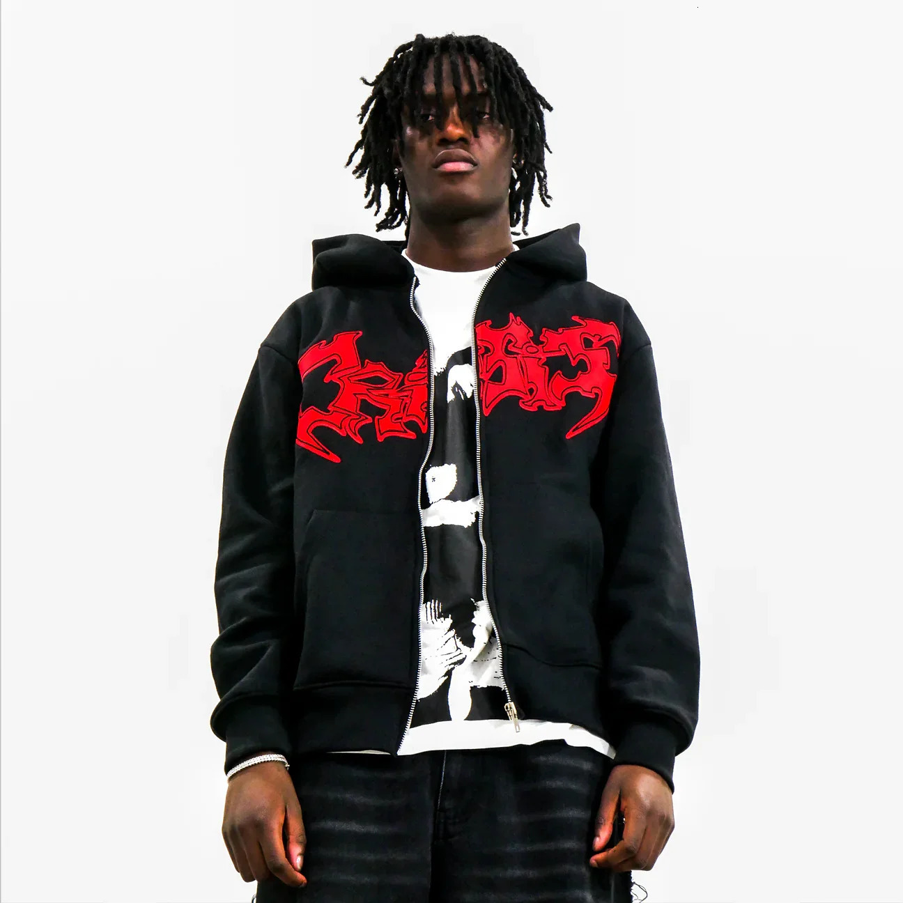 Y2K Zipper Hoodie Men American Style High Street Print Sweatshirt Women Harajuku Fashion Streetwear Casual Clothes Oversize Coat 240106