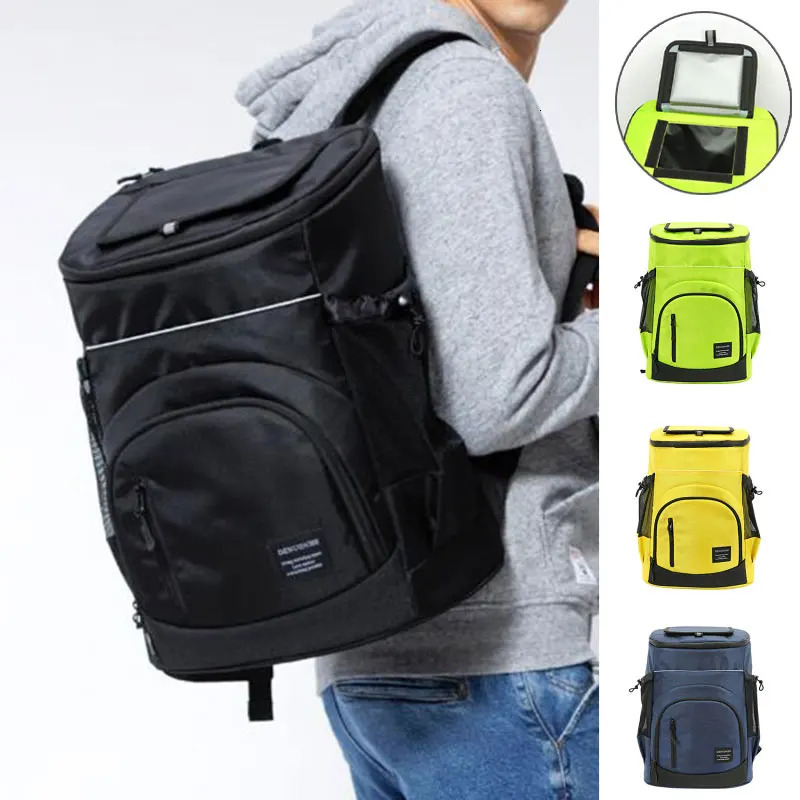 30L Refrigerator Bag Soft Large 36 Cans Insulated Cooler Backpack Thermal Isothermal Fridge Travel Beach Ice Beer Backpacks 240106