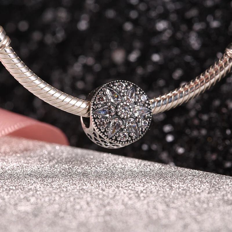 925 Silver Plated Fit Original Charms Bracelet with Zircon Butterfly Love Flower Charm Beads DIY Jewelry Making Loquat Free Shipping