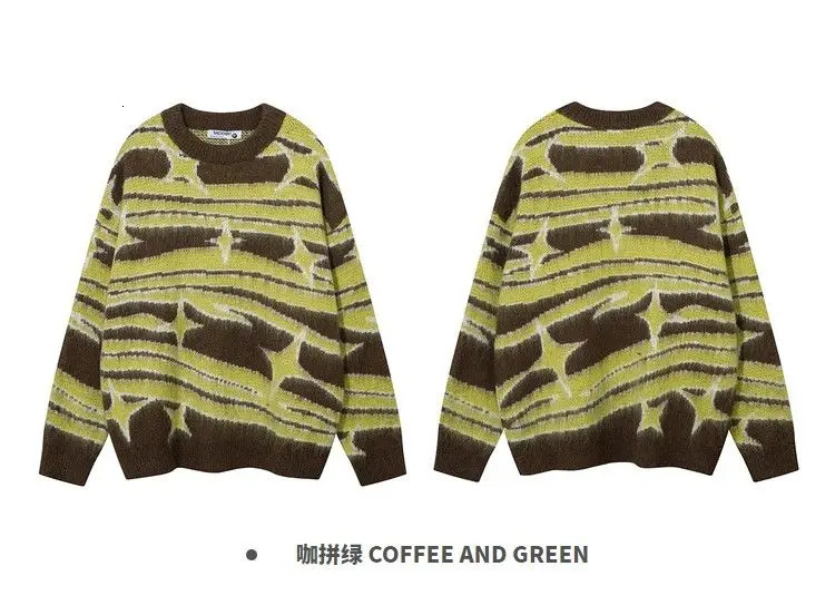 Fashion american simplicity knitted men sweater spring winter Korean style personality y2k street loose couple round neck hoodie 240106