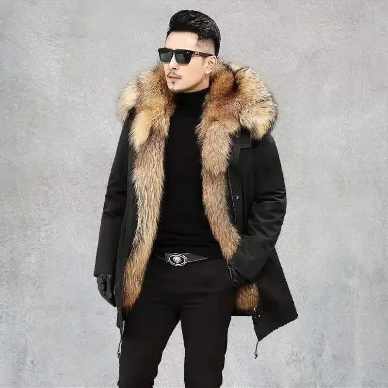 Casual Winter Men's Down Jacket Fox Fur Men's Coat Men Clothing Coat Winter Jackets Mens Jacket Men Jacket 240106
